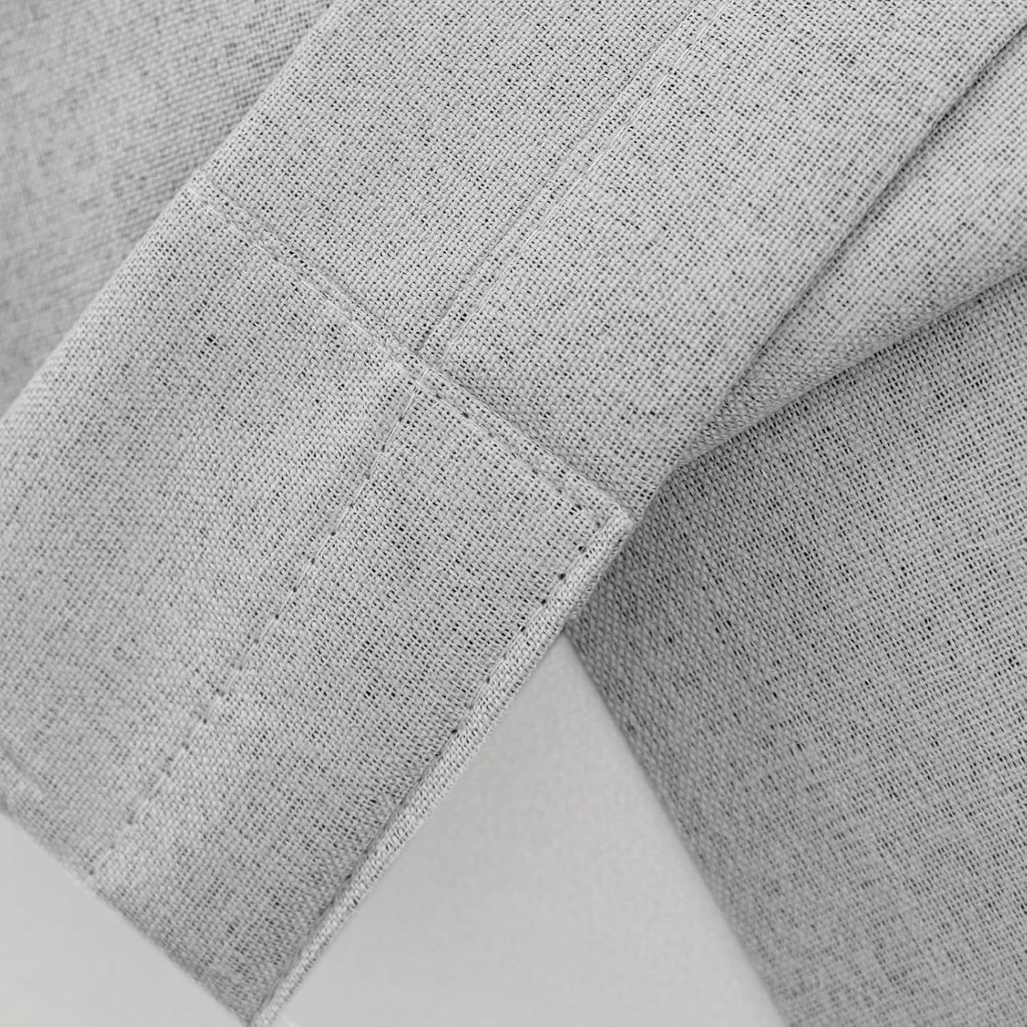 LANTIME Blackout Pinch Pleat Drapes, Pencil Pleated Faux Linen Textured Window Curtains, 2 Panels