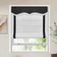 No-drill cordless blackout Roman shade custom fit installed on window for privacy and light control