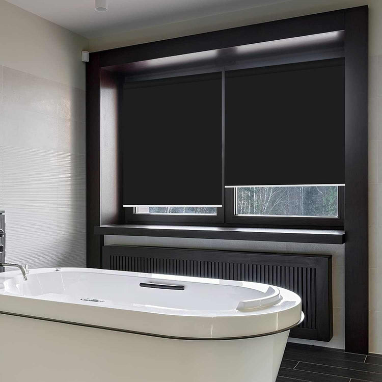 LANTIME cordless waterproof blackout roller shade for kitchen and bathroom with mildew-resistant fabric