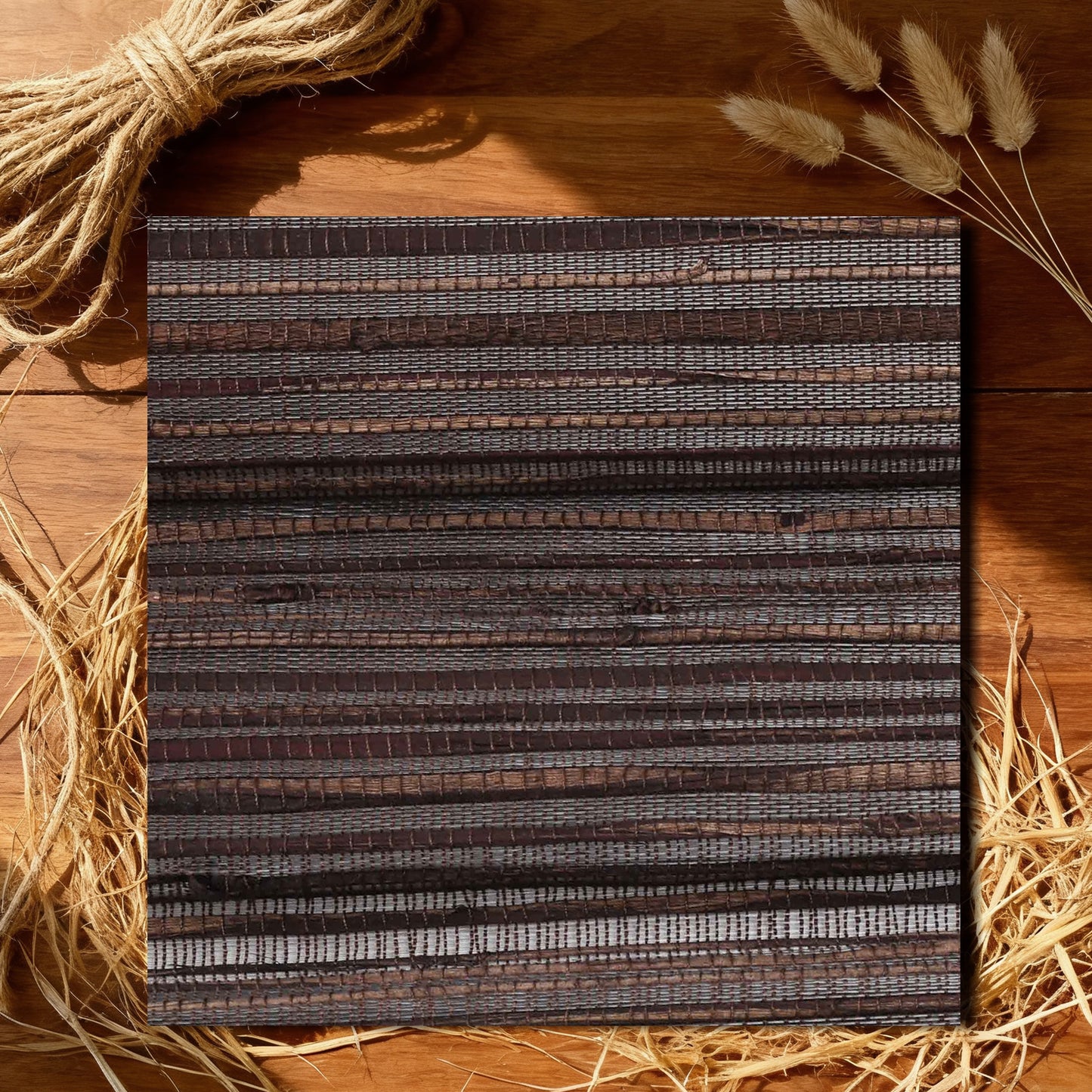 LANTIME No Drill Roman Shades|Natural Jute Bamboo Window Blinds Shades|Cordless Roman Shades for Windows and Doors