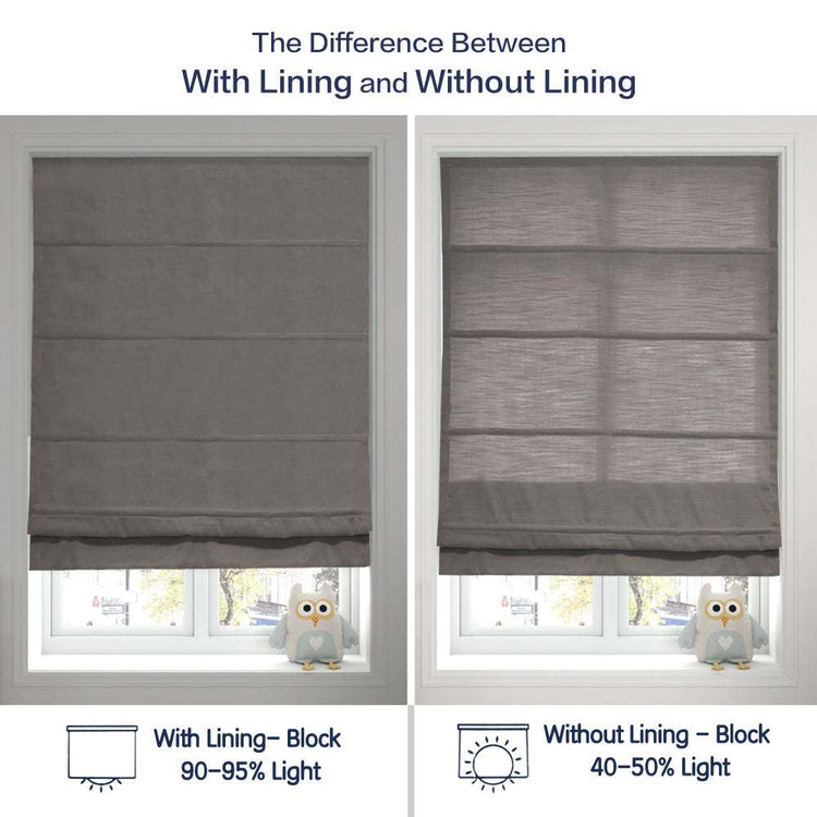 LANTIME No-Drill Roman Shade elegant light filtering cordless fabric window treatment