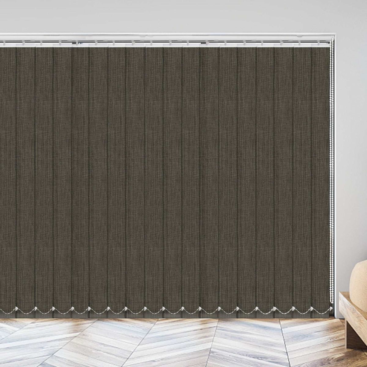 LANTIME Fabric Vertical Blinds 3.5 inch slat light filtering window treatment modern energy-saving design