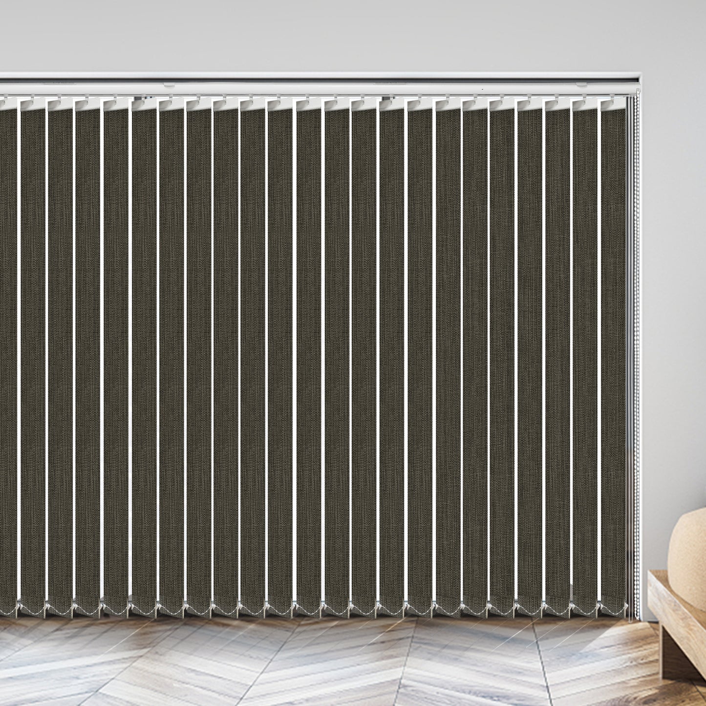 Vertical Window Shades, 3.5inch Slat Fabric Light Filtering UV Protection Decoration Vertical Window Blinds Quality