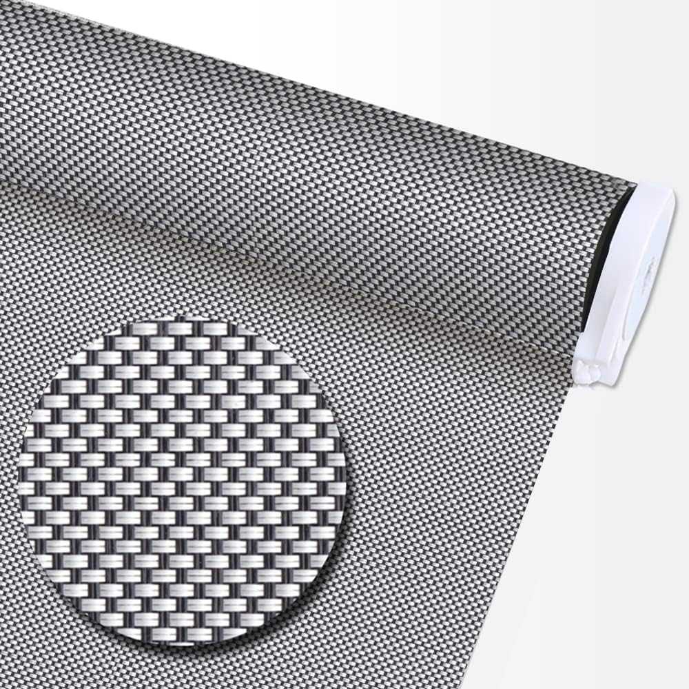 LANTIME Solar Cordless roller shade with light filtering, UV and water protection installed on window