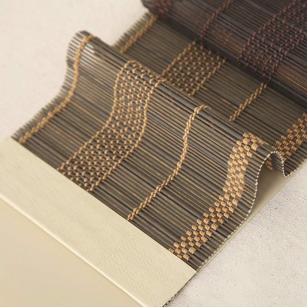 No Tools No Drill Wood Window Roman Shades, Bamboo Light Filtering Window Blinds for Indoor Home, Office, Kitchen
