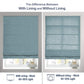 LANTIME No-Drill Roman Shade elegant cordless light filtering fabric window treatment