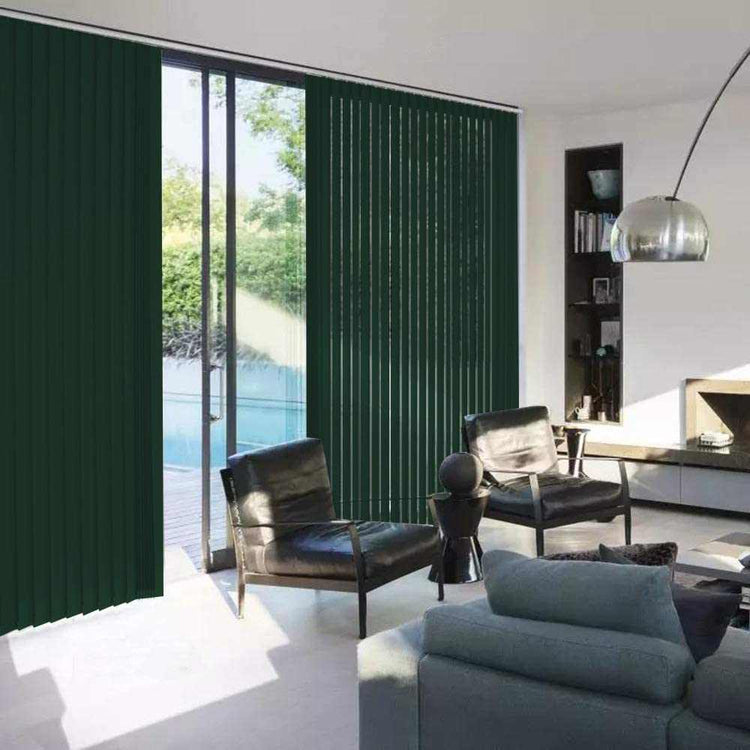 LANTIME blackout vertical blinds 3.5 inch thermal insulated slats on large window