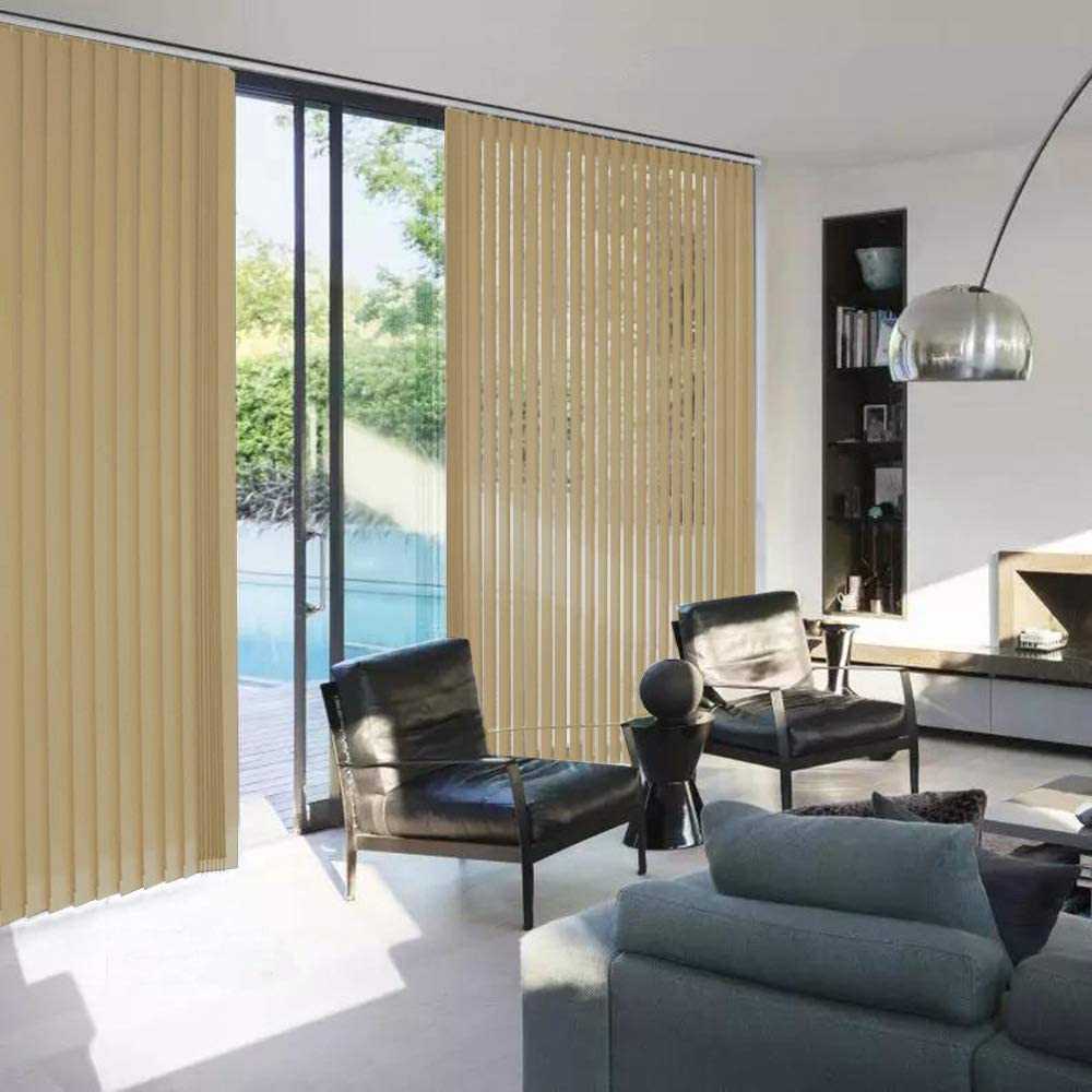 LANTIME Blackout Vertical Blinds 3.5" slat thermal insulated blackout window covering