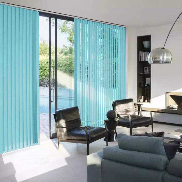 Blackout vertical blinds with 3.5-inch slats, thermal insulated and made to order for energy saving and light control