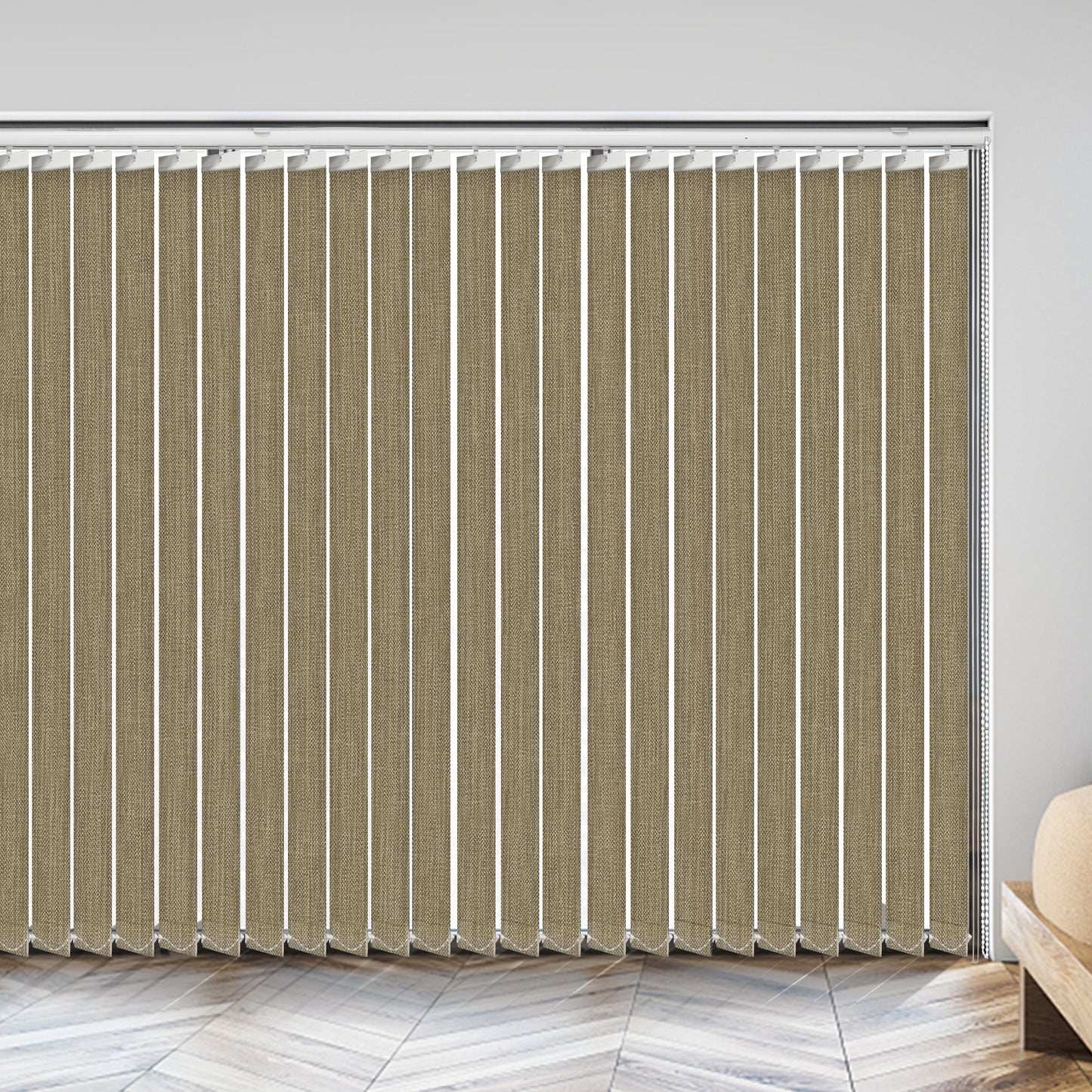 Vertical Window Shades, 3.5inch Slat Fabric Light Filtering UV Protection Decoration Vertical Window Blinds Quality