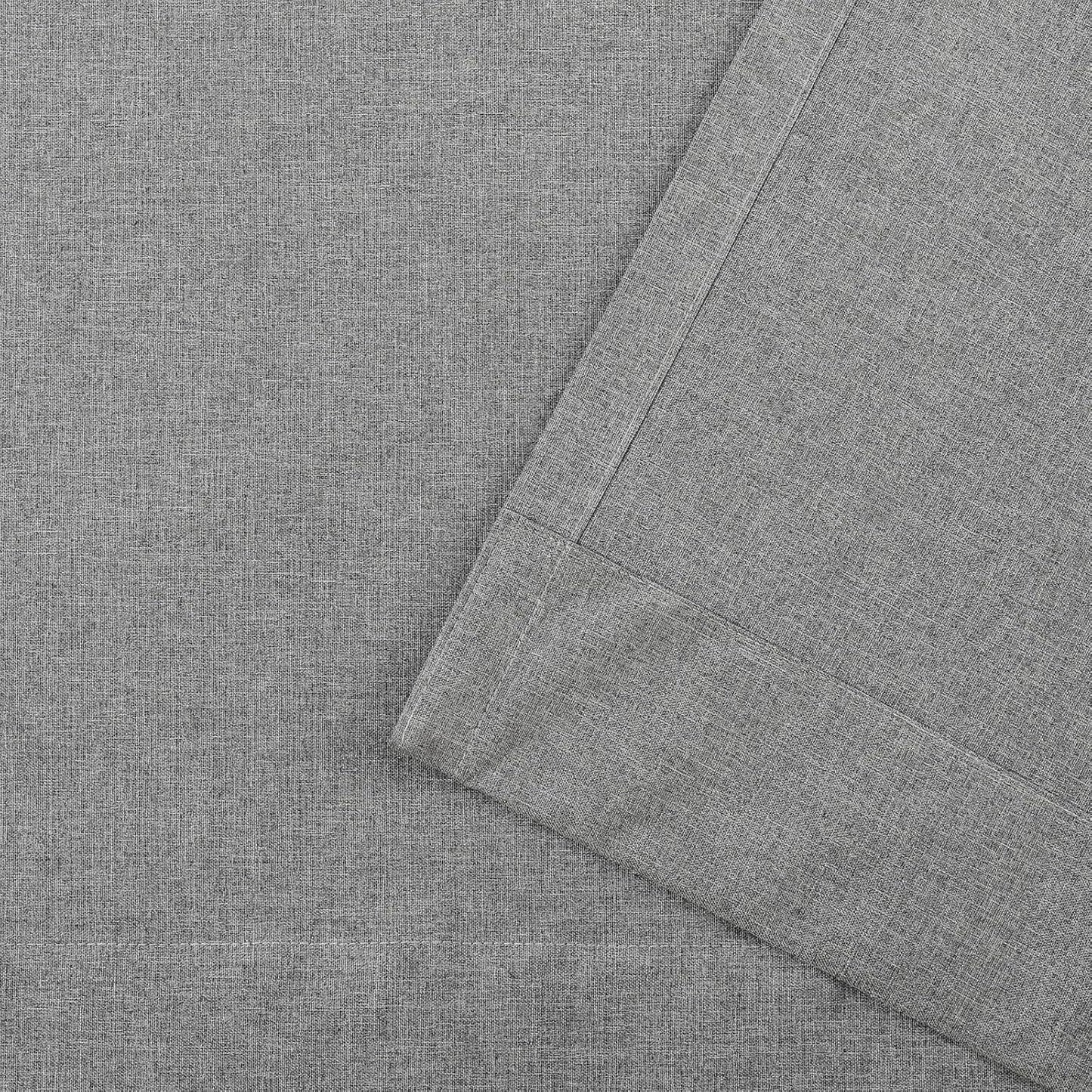 LANTIME Blackout Pinch Pleat Drapes, Pencil Pleated Faux Linen Textured Window Curtains, 2 Panels