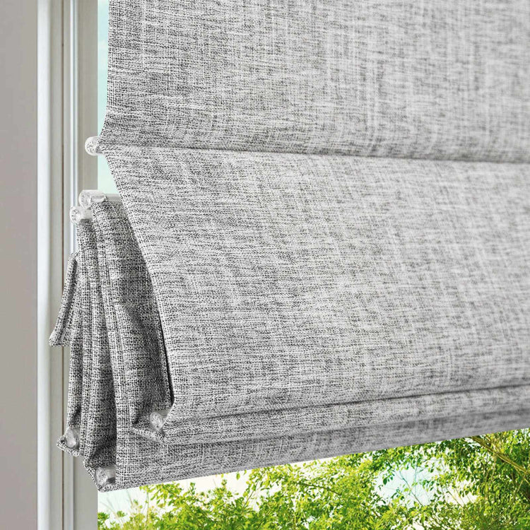 LANTIME no-drill 100% blackout Roman shade with cordless custom-fit design for bedrooms