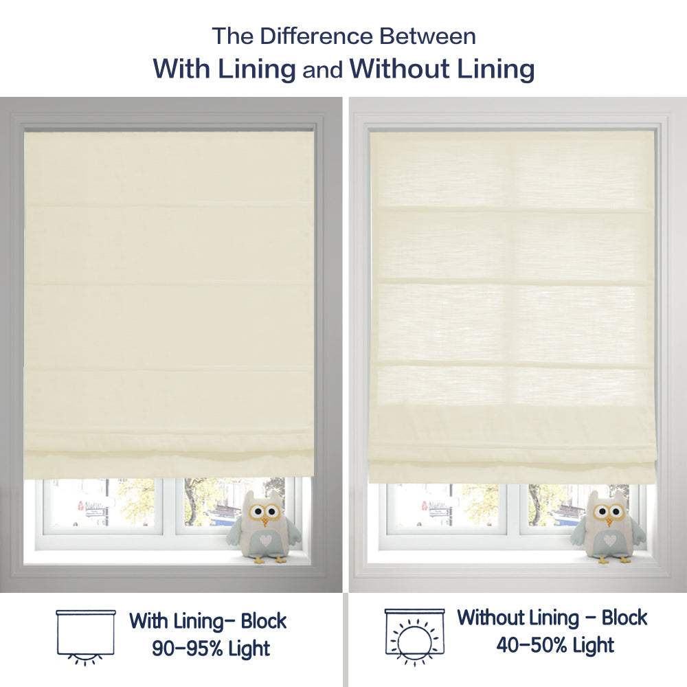 LANTIME No-Drill Roman Shade elegant light filtering cordless fabric window treatment