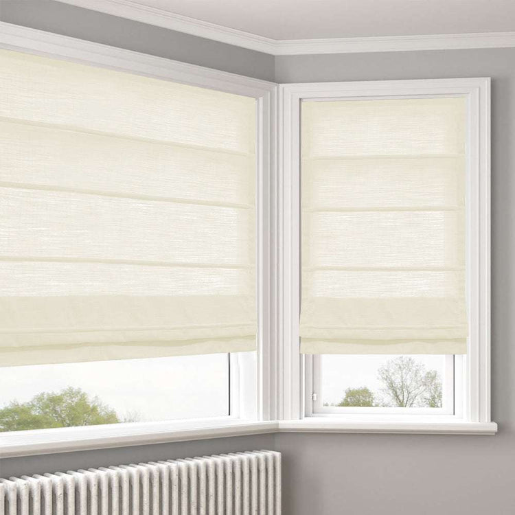 LANTIME No-Drill Roman Shade elegant cordless light filtering fabric window treatment
