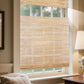 LANTIME Bamboo Roman Shade cordless natural woven bamboo window blind with top down bottom up feature and flat Roman folds