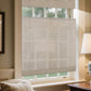 LANTIME Natural Linen bamboo Roman shade with cordless top down bottom up design and matching valance