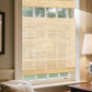 LANTIME Natural Linen bamboo Roman shade cordless top down bottom up window blind in natural linen material