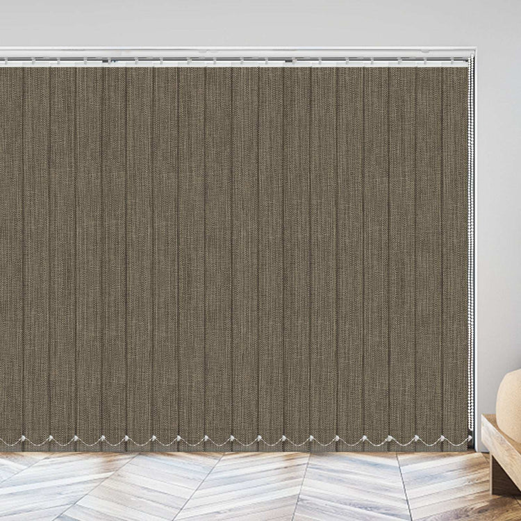 LANTIME Fabric Vertical Blinds 3.5 inch light filtering slats on window