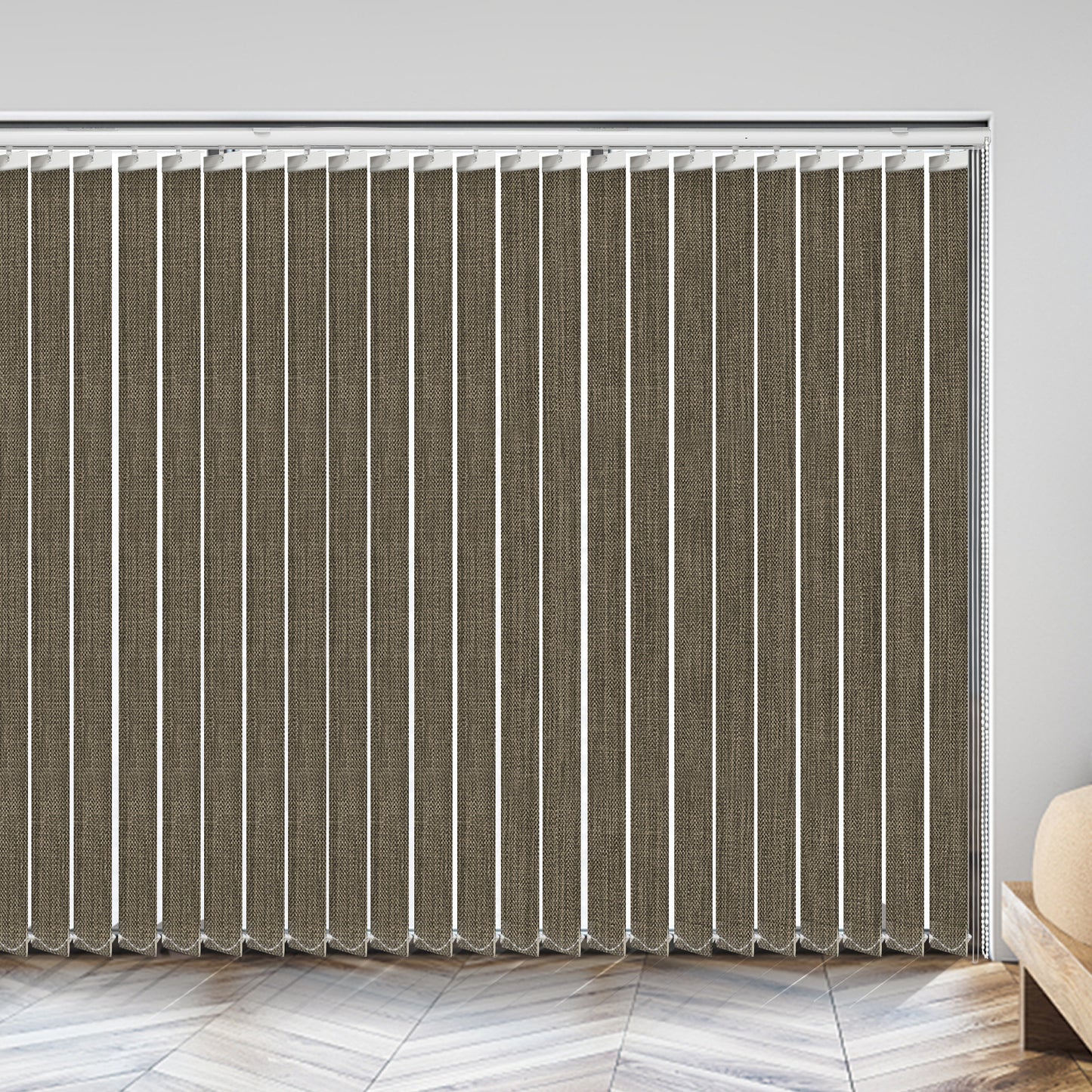 Vertical Window Shades, 3.5inch Slat Fabric Light Filtering UV Protection Decoration Vertical Window Blinds Quality