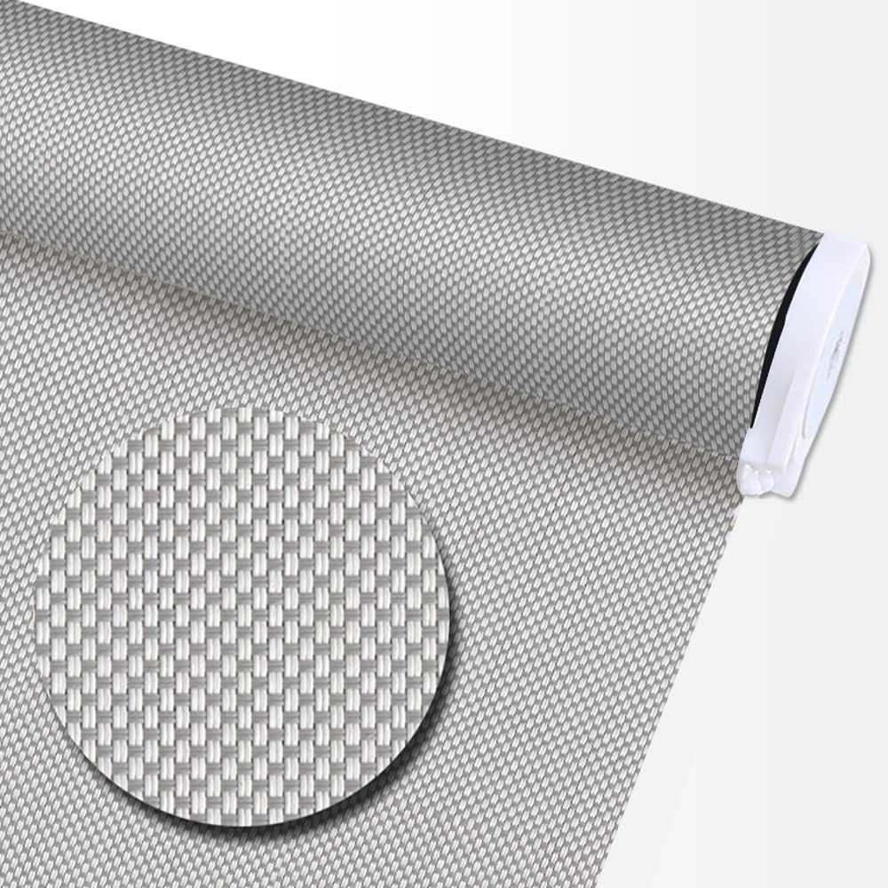 LANTIME Solar Cordless roller shade with light filtering, UV and water protection installed on window
