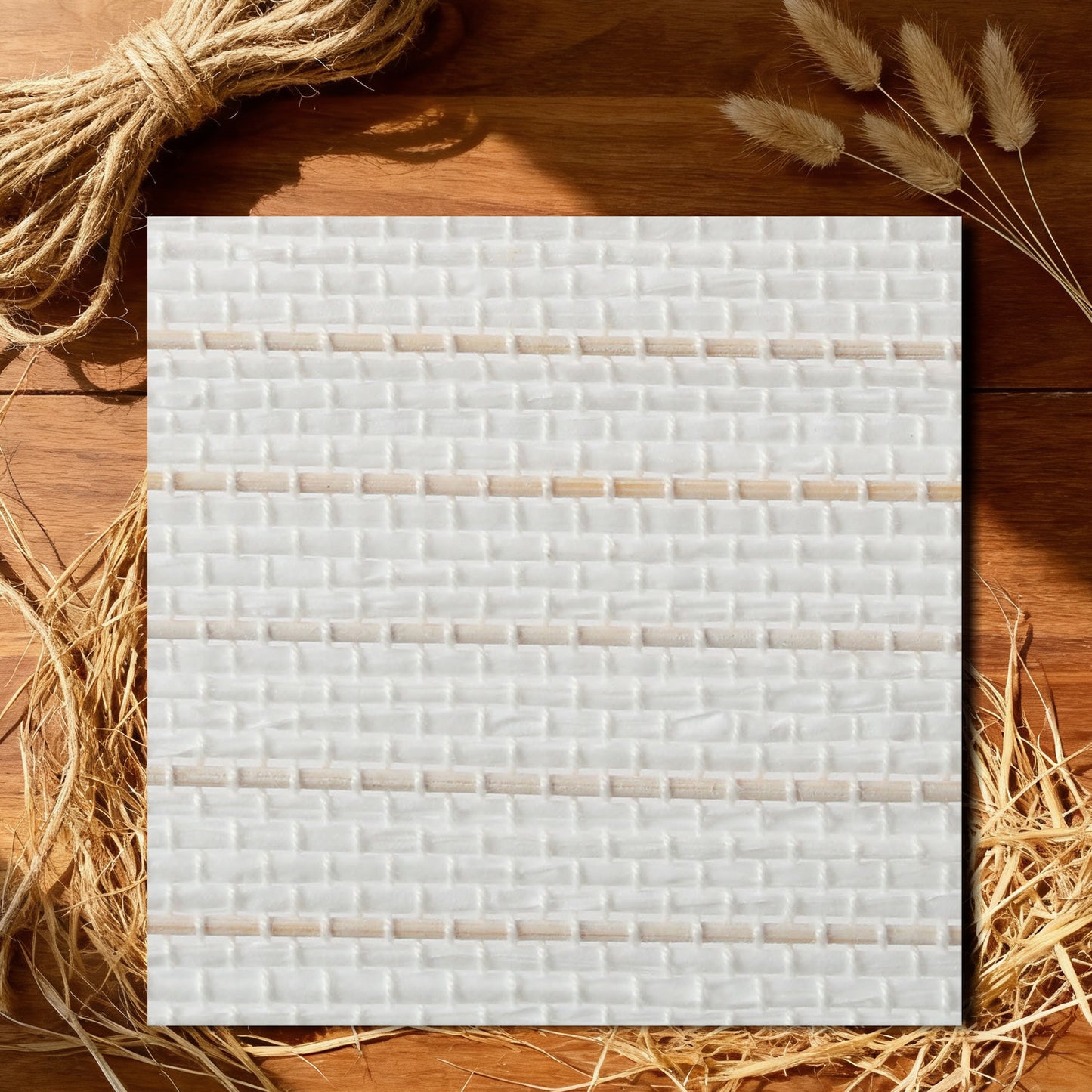 LANTIME No Drill Roman Shades|Natural Jute Bamboo|Top Down Bottom Up Cordless|Cordless Roman Shades for Windows and Doors