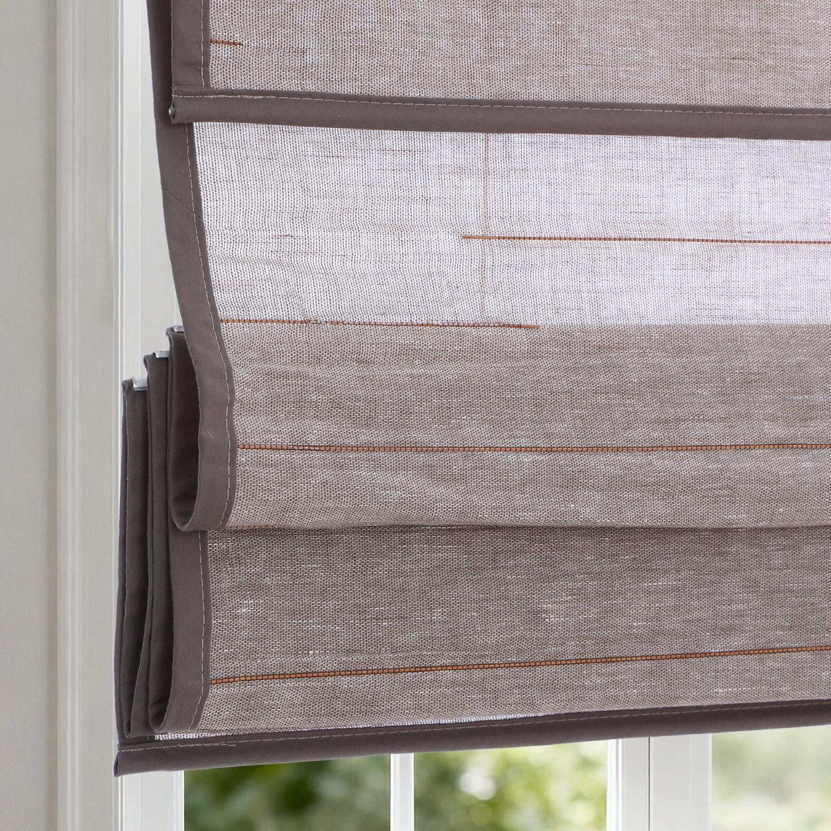 LANTIME No Drill No Tools Blinds cordless natural jute bamboo Roman shade custom fit