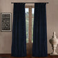 Pair of LANTIME velvet room darkening curtains in pinch pleat style providing thermal insulation and privacy