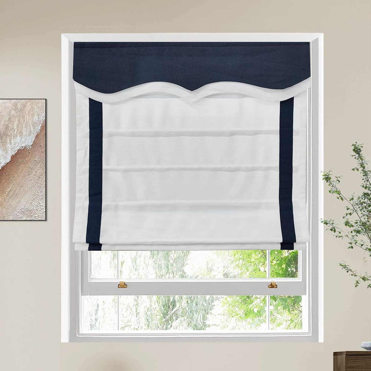 No-Drill Blackout Cordless Roman Shade custom fit on window providing privacy and light control