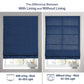 LANTIME No-Drill Roman Shade in beige light filtering fabric with cordless system and inside mount installation