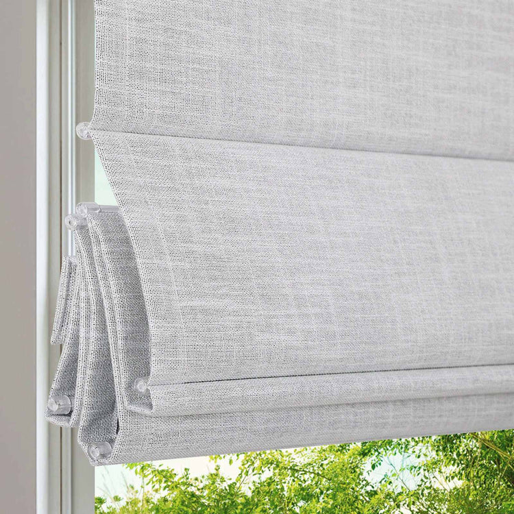 LANTIME No-Drill 100 Blackout Roman Shade, cordless and custom-sized for bedrooms