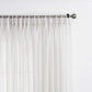 LANTIME Faux Linen Sheer Curtains double pinch pleat set of 2 with linen texture and UV protection