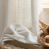 LANTIME Linen Privacy Curtains double pinch pleat light filtering 2 panels semi-custom linen blend fabric