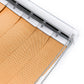 LANTIME Solar Mesh cordless beige vertical blinds with 5% openness on sliding door reducing sun glare and UV rays