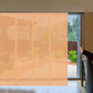 LANTIME waterproof solar sliding panel blinds on large window filtering light and blocking UV rays