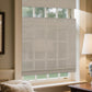 LANTIME Natural Linen Bamboo Roman Shade cordless top down bottom up window covering with natural linen texture and bamboo slats