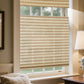 LANTIME Natural Linen Bamboo Roman Shade cordless top down bottom up window blind textured wood slats