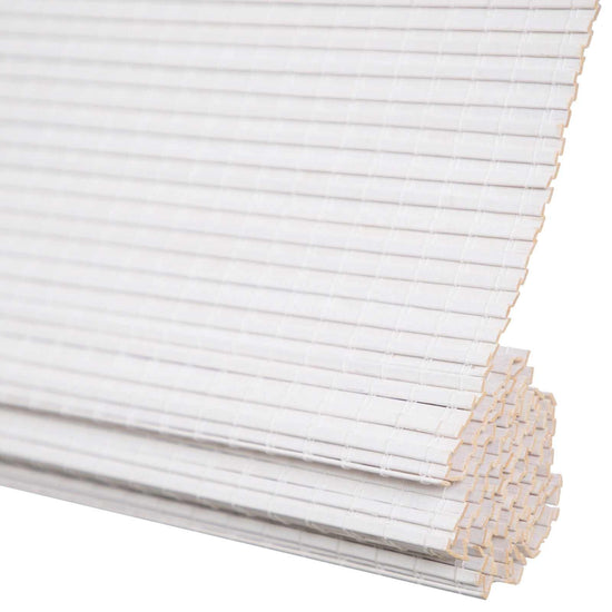 LANTIME Natural Linen Bamboo Roman Shade cordless top down bottom up window covering