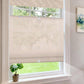 LANTIME No-Drill cordless ramie bamboo Roman shade with top down bottom up design on a window