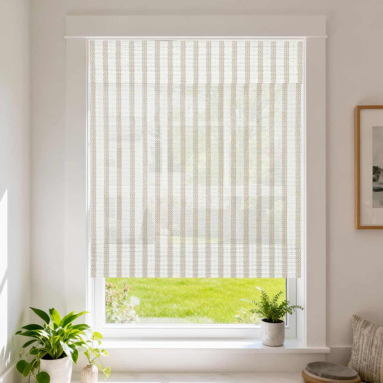 LANTIME light-filtering no-drill bamboo Roman shade without liner