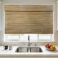 No-Drill 100% Linen Roman Shade cordless window blind installed without drilling