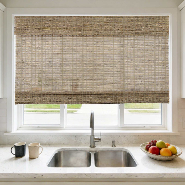 No-Drill 100% Linen Roman Shade cordless top down bottom up window blind installation