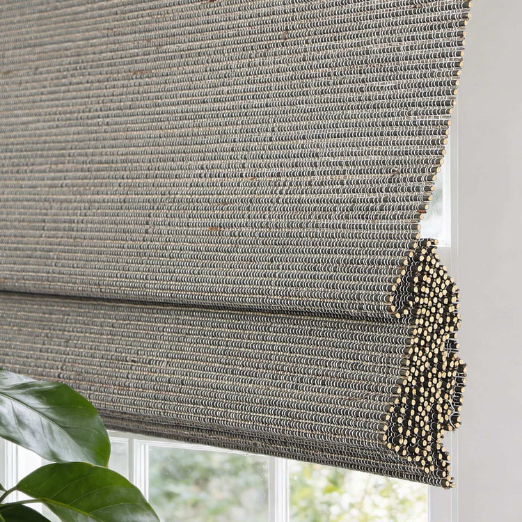 No-Drill 100% Linen Roman Shade cordless top down bottom up window blind installed without drilling