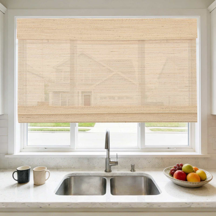 No-Drill 100% Linen Roman Shade cordless top down bottom up window blind installation