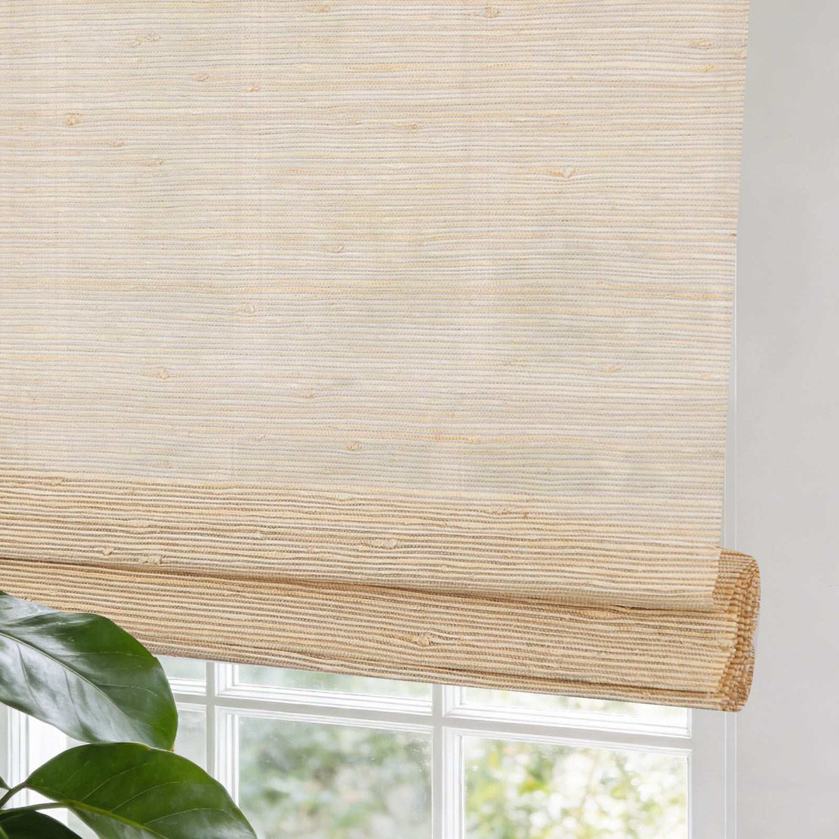 No-Drill 100% Linen Roman Shade cordless top down bottom up window blind installed without drilling