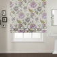 No-Drill Blackout Roman Shade in plum blossom floral pattern, easy-install blackout window treatment