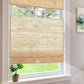 LANTIME No-Drill Natural Ramie Bamboo Roman Shade cordless top down bottom up window covering with woven texture
