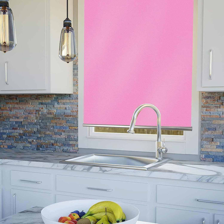 LANTIME kitchen bathroom waterproof blackout roller shade cordless black fabric window covering