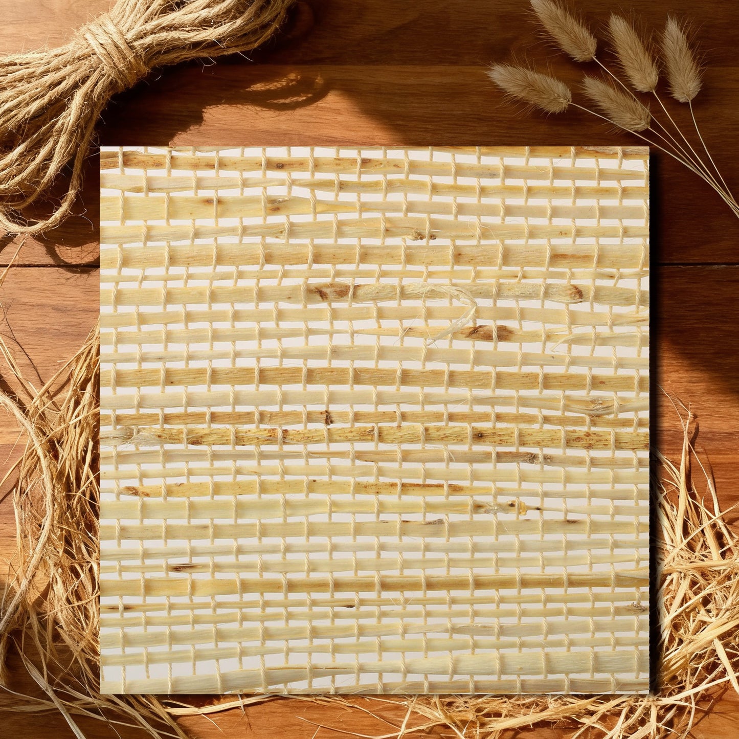 LANTIME No Drill Roman Shades|Natural Jute Bamboo|Top Down Bottom Up Cordless|Cordless Roman Shades for Windows and Doors