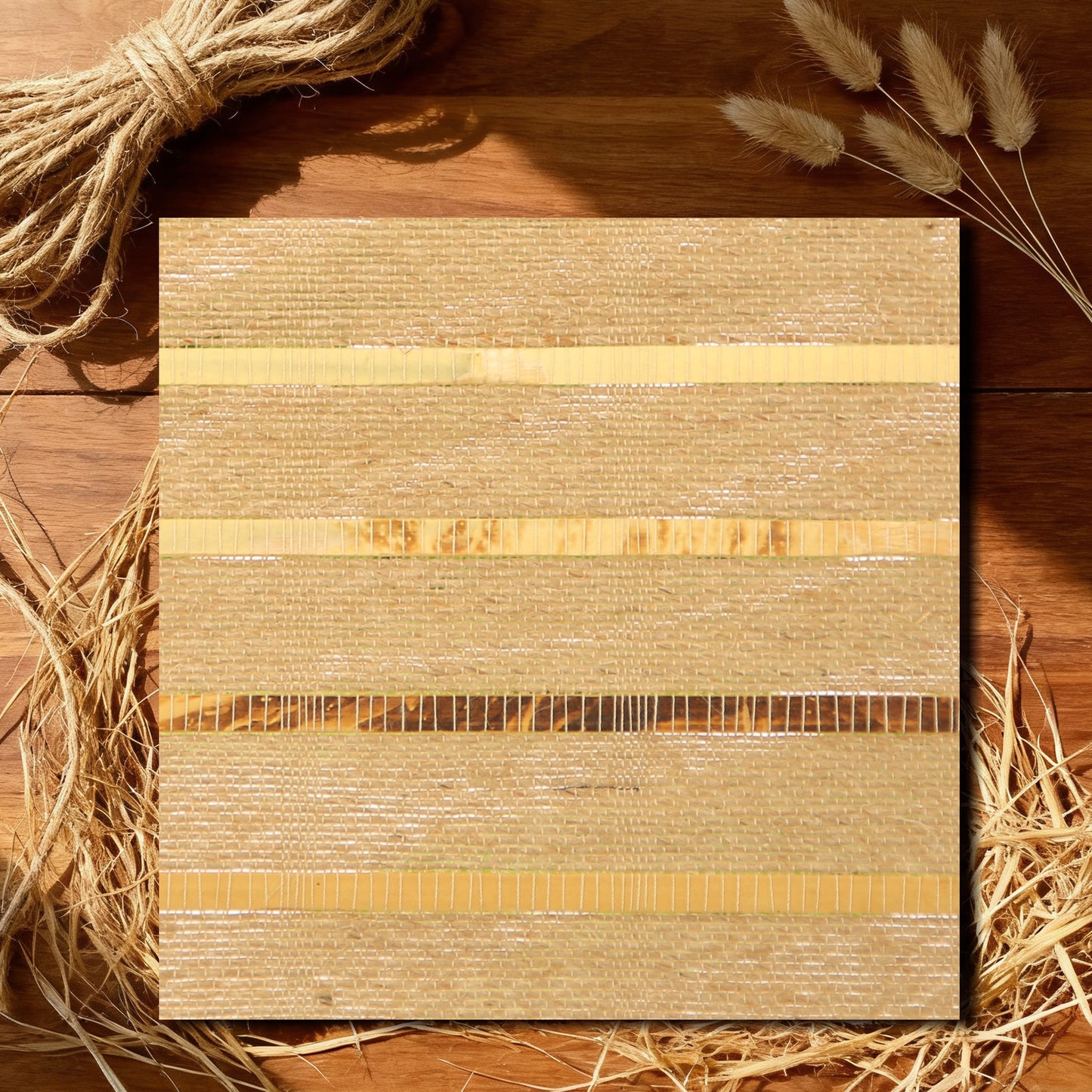 LANTIME No Drill Roman Shades|Natural Ramie Bamboo|Top Down Bottom Up Cordless|Cordless Roman Shades for Windows and Doors
