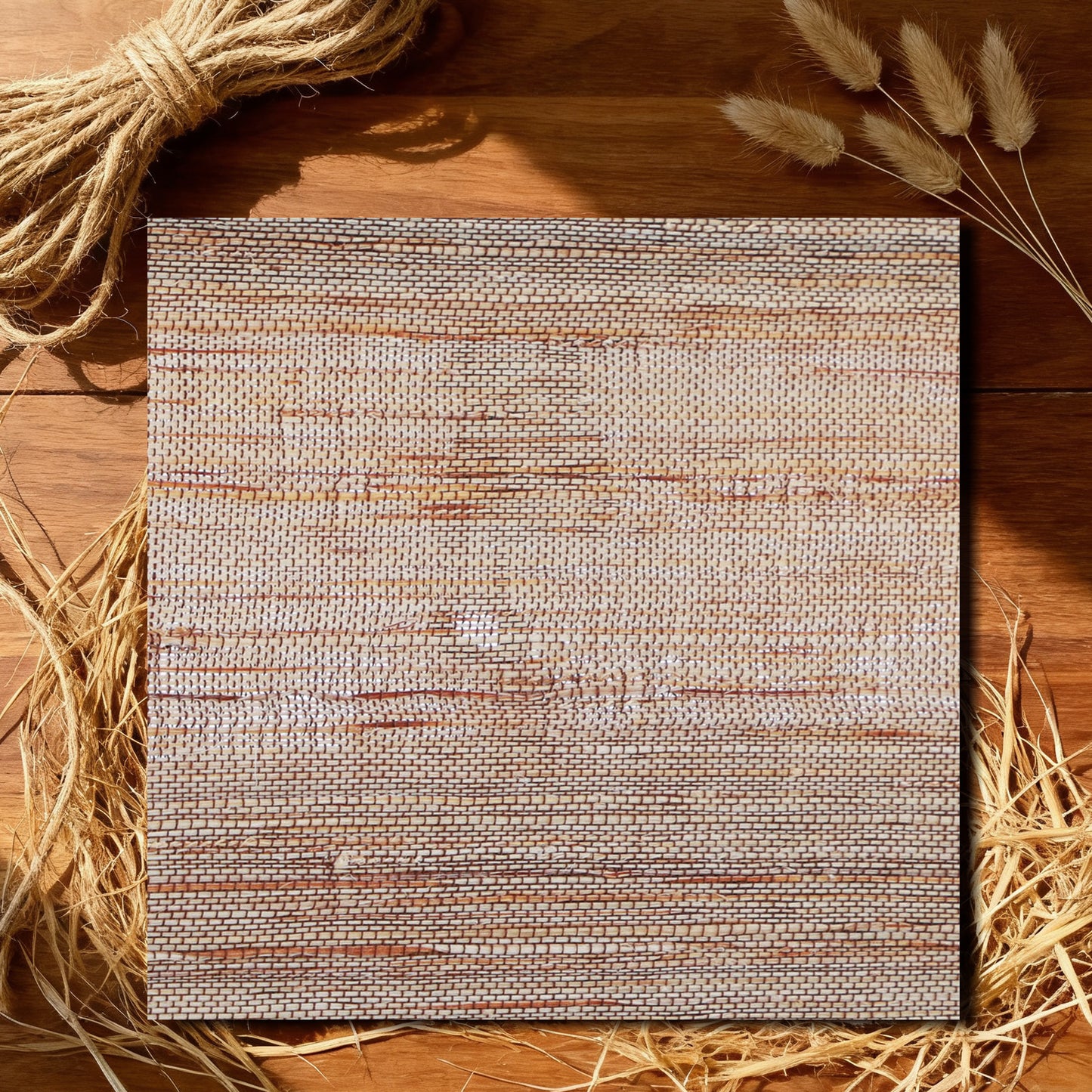 LANTIME No Drill Roman Shades|Natural Jute Bamboo|Top Down Bottom Up Cordless|Cordless Roman Shades for Windows and Doors